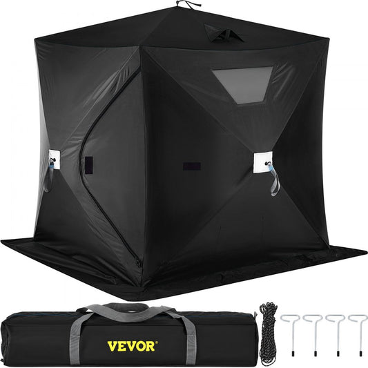 010325563728 - 2-3 Person Portable Ice Fishing Tent, 23.7 sq ft, 300D Fabric
