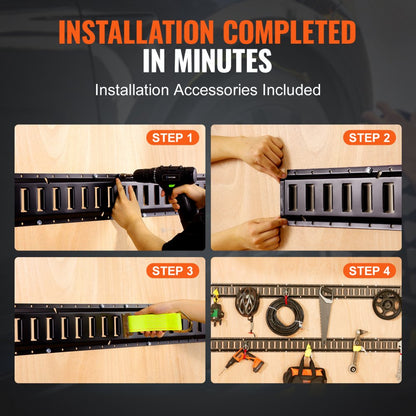 JC23-ETR-2FT4PCS - Heavy-Duty Steel E-Track Rail Kit with 2000 lbs Capacity