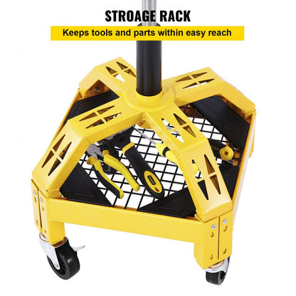 VVCCGLJH4L - Adjustable Rolling Garage Stool with Tool Tray & 360° Wheels