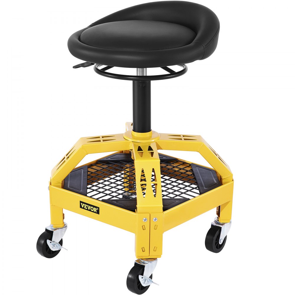 VVCCGLJH4L - Adjustable Rolling Garage Stool with Tool Tray & 360° Wheels