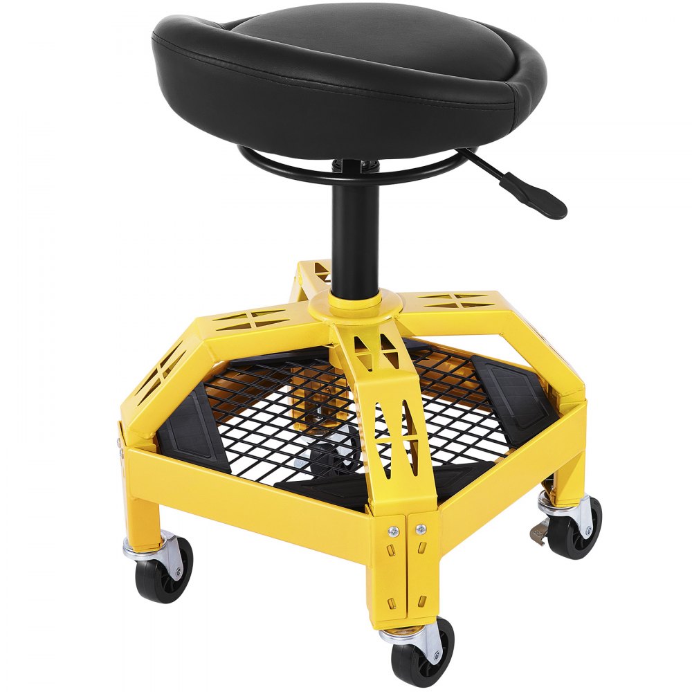 VVCCGLJH4L - Adjustable Rolling Garage Stool with Tool Tray & 360° Wheels
