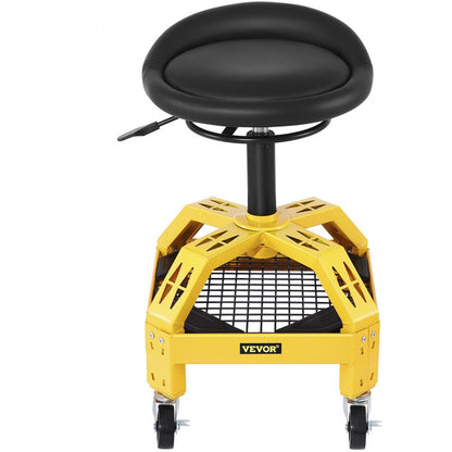 VVCCGLJH4L - Adjustable Rolling Garage Stool with Tool Tray & 360° Wheels