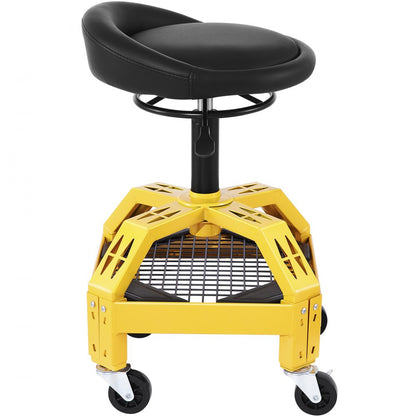 VVCCGLJH4L - Adjustable Rolling Garage Stool with Tool Tray & 360° Wheels