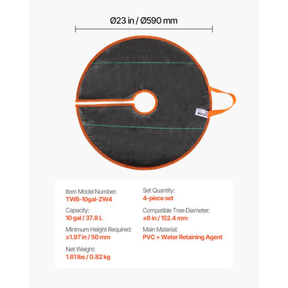 TWB-10gal-ZW4 - Self-Watering Tree Irrigation Bag with Easy Handles