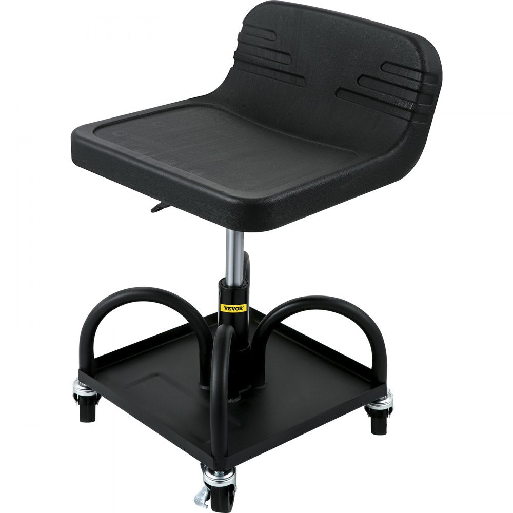 VVCCGLJH4L - Adjustable Rolling Garage Stool with Storage Tray, 300LBS Capacity