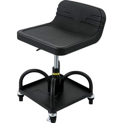 VVCCGLJH4L - Adjustable Rolling Garage Stool with Storage Tray, 300LBS Capacity