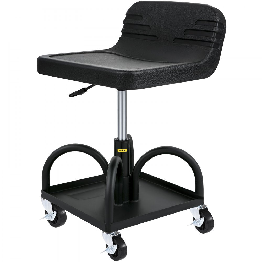 VVCCGLJH4L - Adjustable Rolling Garage Stool with Storage Tray, 300LBS Capacity