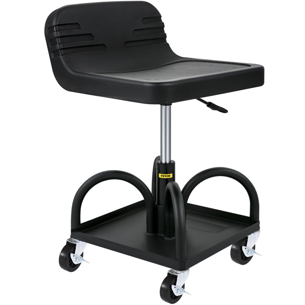 VVCCGLJH4L - Adjustable Rolling Garage Stool with Storage Tray, 300LBS Capacity