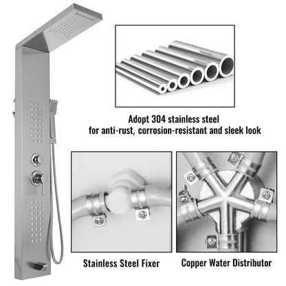 010887405986 - Multifunction 304 Stainless Steel Shower Panel with 5 Functions
