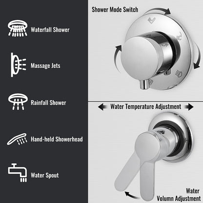 010887405986 - Multifunction 304 Stainless Steel Shower Panel with 5 Functions