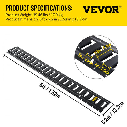 VV-ET-TD56 - Durable 5-FT Steel E-Track Tie-Down Rail for Secure Cargo