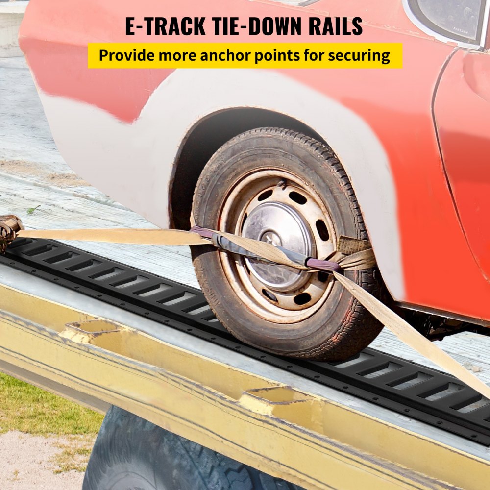 VV-ET-TD84 - 8FT Heavy-Duty Steel E-Track Tie-Down Rail System