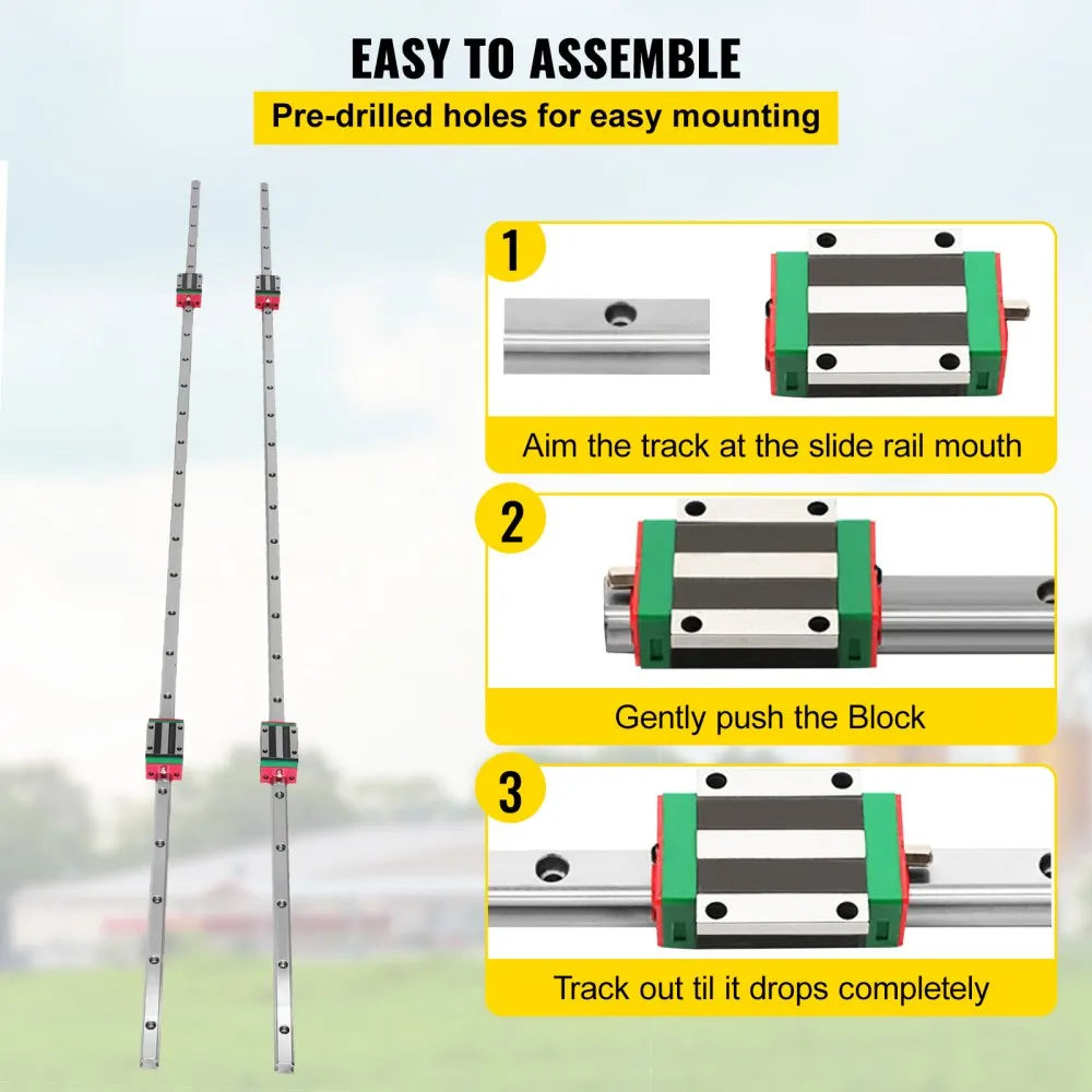 15CA - HSR15 1500mm Linear Guideway Rail & Square Block System