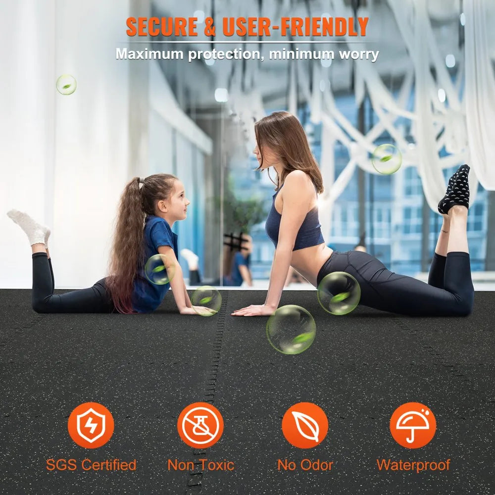 010201820702 - 25-Piece Non-Slip Gym Mats, 0.56-Inch Thick, Waterproof