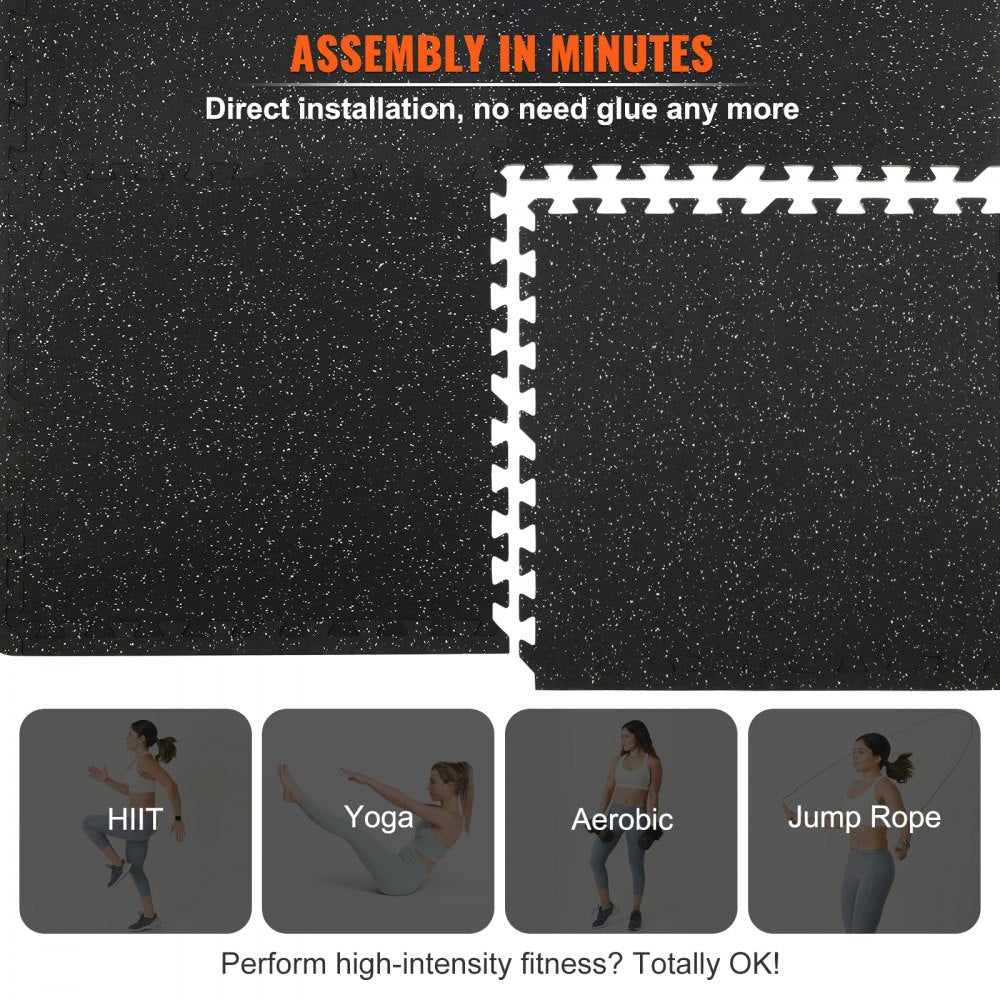 010170912509 - 12-Piece 1/2" Thick EVA Foam Gym Mats, 48 sq. ft. Coverage