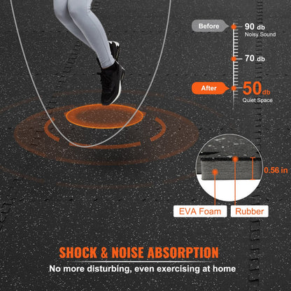 010956782942 - 24" Interlocking EVA Foam & Rubber Gym Mats for Safe Workouts