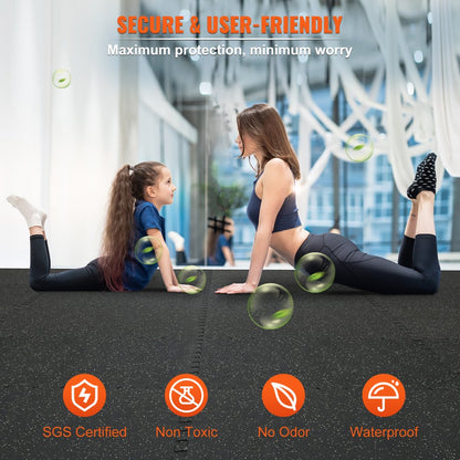 010956782942 - 24" Interlocking EVA Foam & Rubber Gym Mats for Safe Workouts