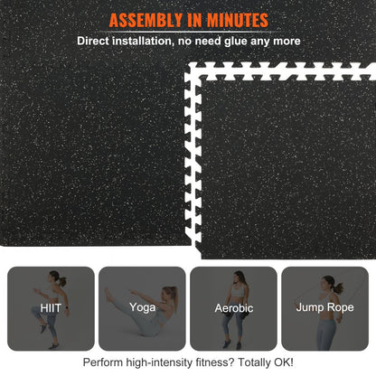 010956782942 - 24" Interlocking EVA Foam & Rubber Gym Mats for Safe Workouts