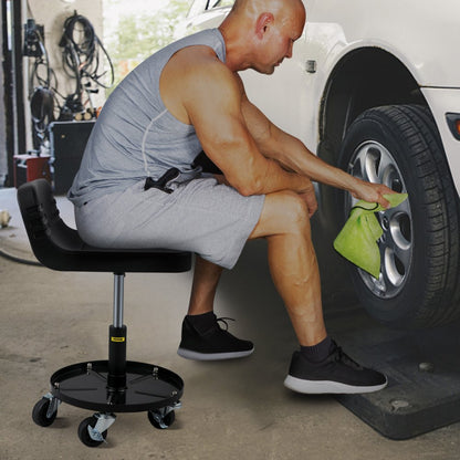 VVCCJCSJH4L - 300LBS Adjustable Rolling Garage Stool with Tool Tray