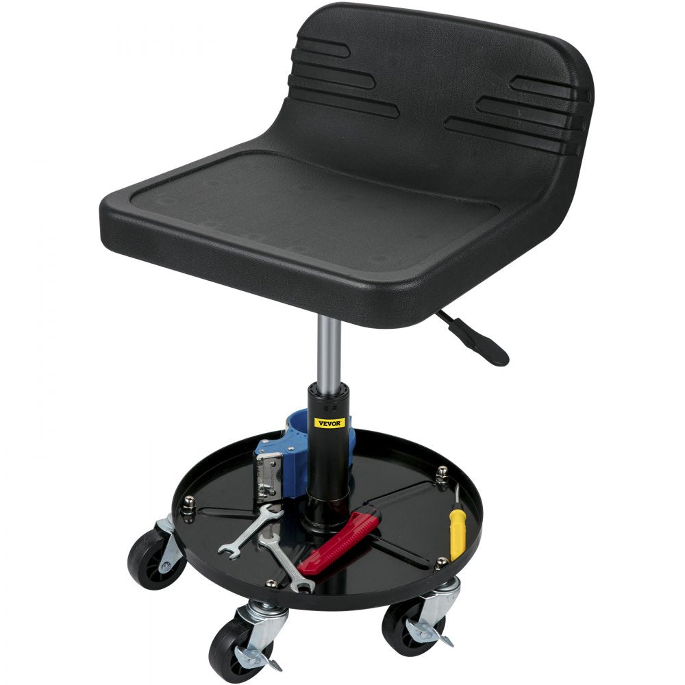 VVCCJCSJH4L - 300LBS Adjustable Rolling Garage Stool with Tool Tray