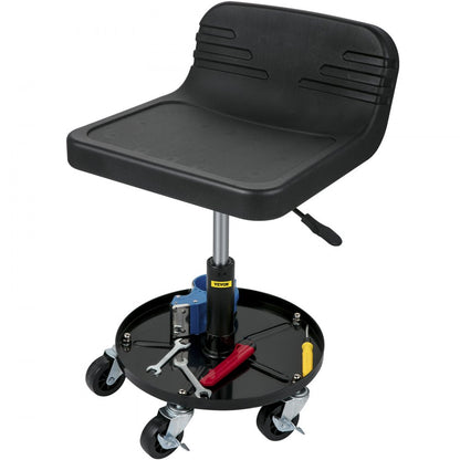 VVCCJCSJH4L - 300LBS Adjustable Rolling Garage Stool with Tool Tray