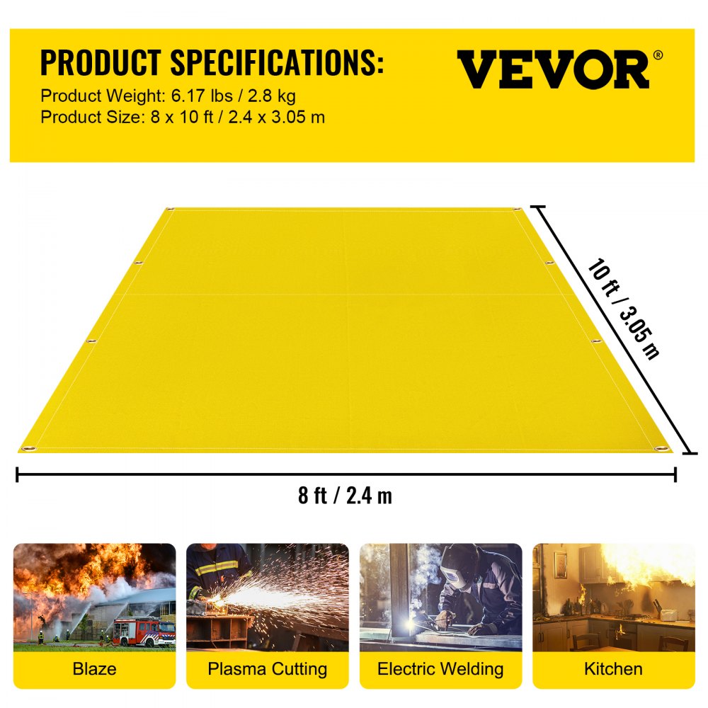 010828416271 - 8x10 ft VEVOR Welding Blanket for Heat Protection