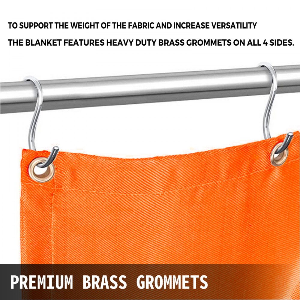 010434043533 - 8 x 10 ft Flame Retardant Welding Blanket with Grommets