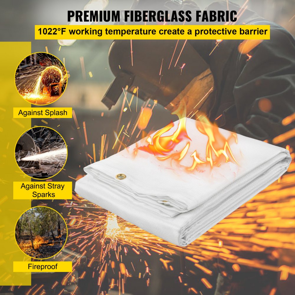 VV-WB-2WS - 6' x 10' Flame Retardant Fire Blanket with Grommets