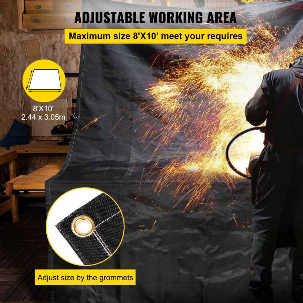 VV-WB-2BB - 8' x 10' Flame-Retardant Fire Blanket with Grommets