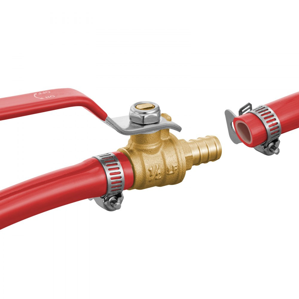 QF-11 - 10-Pack 1/2 in Lead-Free Brass PEX Ball Valves with Handles
