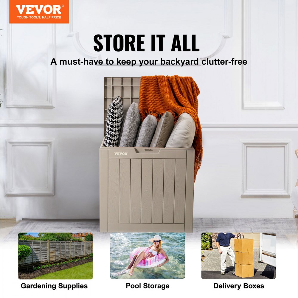 010446134795 - 31-Gallon Waterproof Deck Box for Outdoor Storage & Organization