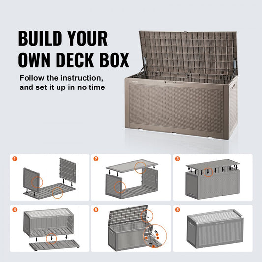 010597377633 - 100-Gallon Weatherproof Deck Box for Outdoor Storage