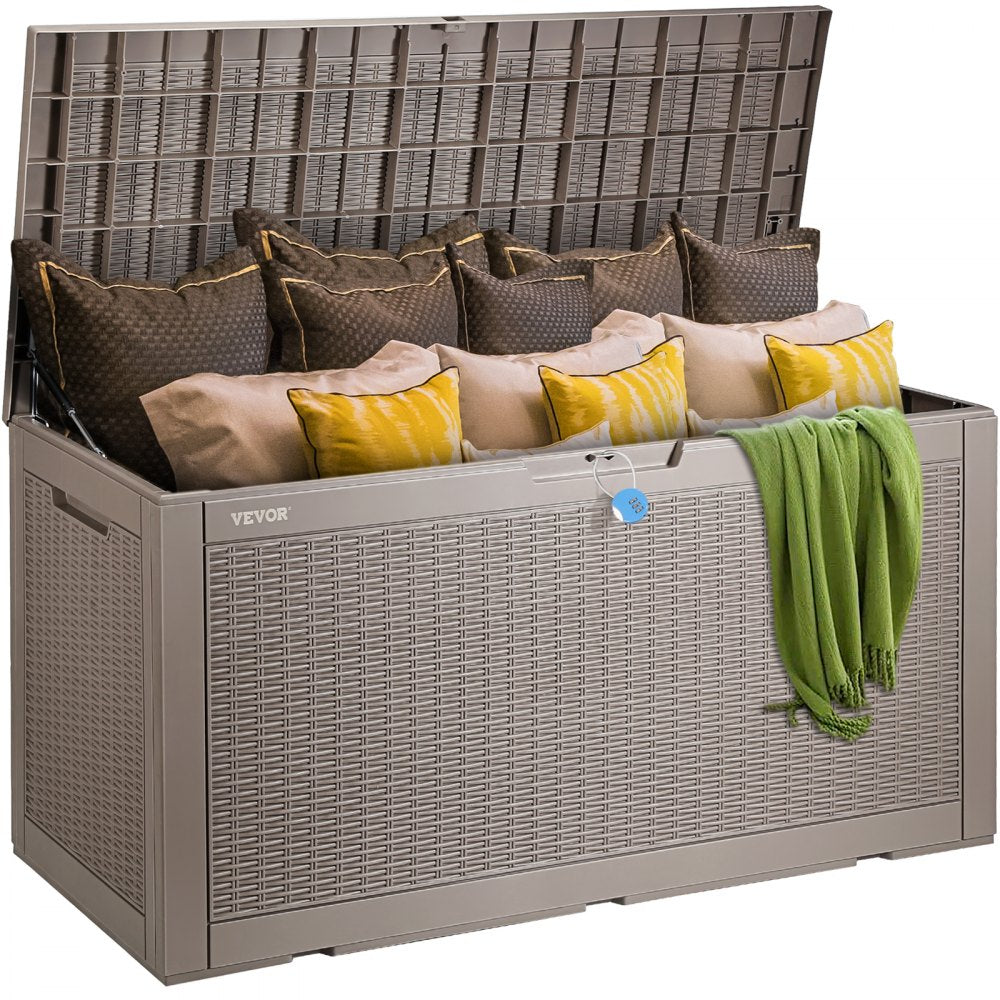 010597377633 - 100-Gallon Weatherproof Deck Box for Outdoor Storage
