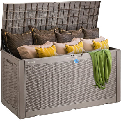 010597377633 - 100-Gallon Weatherproof Deck Box for Outdoor Storage