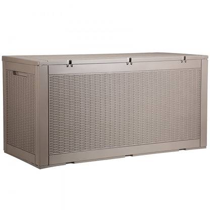 010597377633 - 100-Gallon Weatherproof Deck Box for Outdoor Storage
