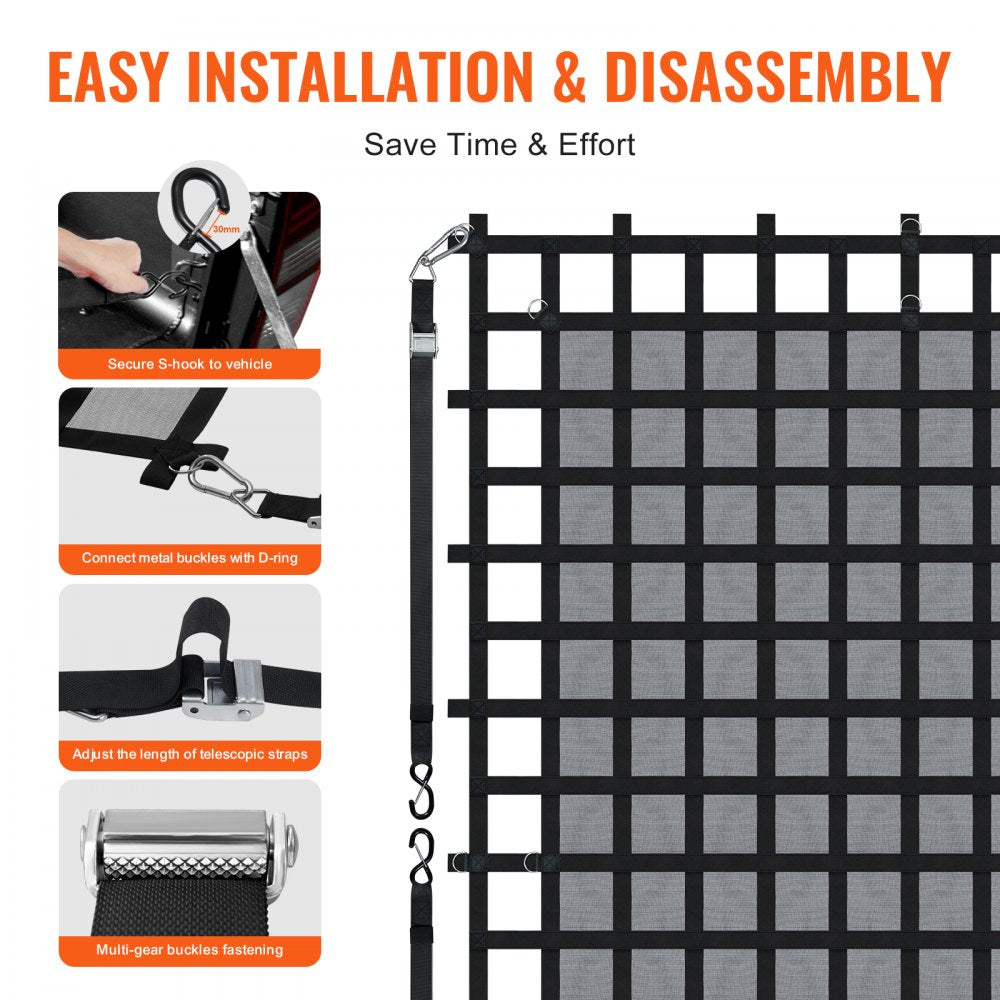 PLCN120 - Heavy Duty 120" x 105" Cargo Net with 1500 lbs Capacity