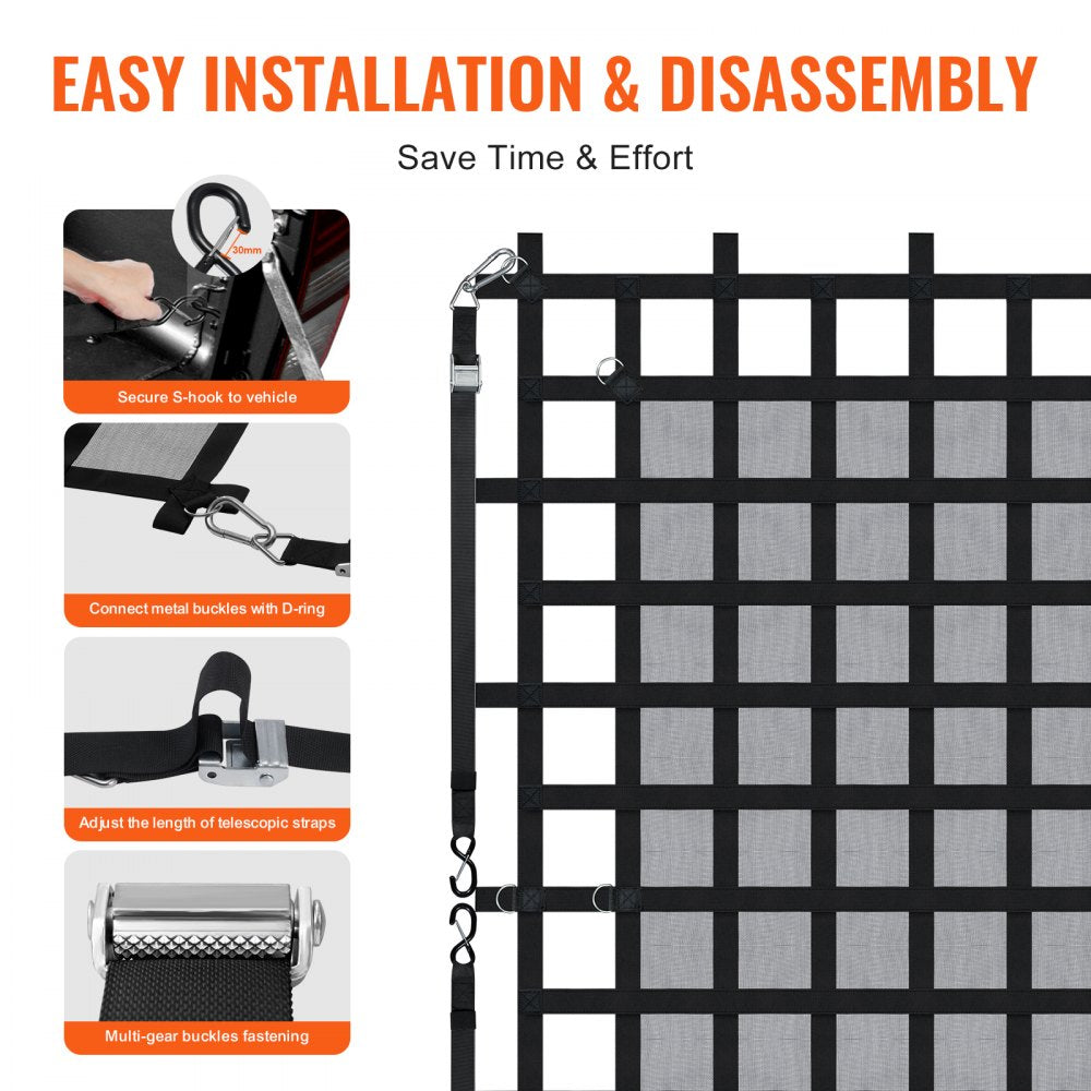 PLCN0096 - 96" x 81" Heavy Duty Cargo Net with 1500 lbs Capacity