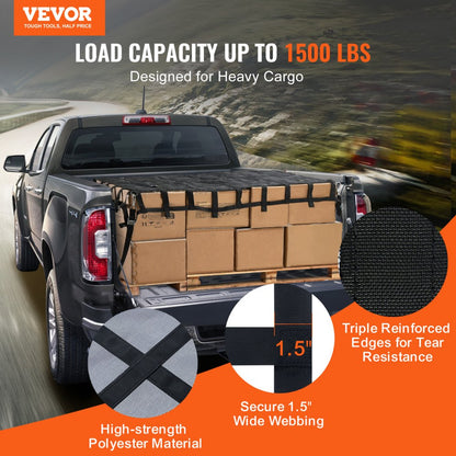 PLCN0072 - 72" x 57" Heavy Duty Cargo Net with 1500 lbs Capacity