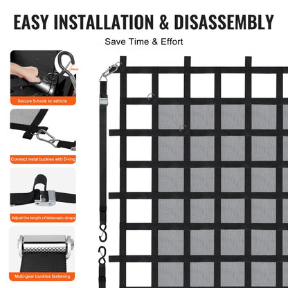 PLCN0072 - 72" x 57" Heavy Duty Cargo Net with 1500 lbs Capacity