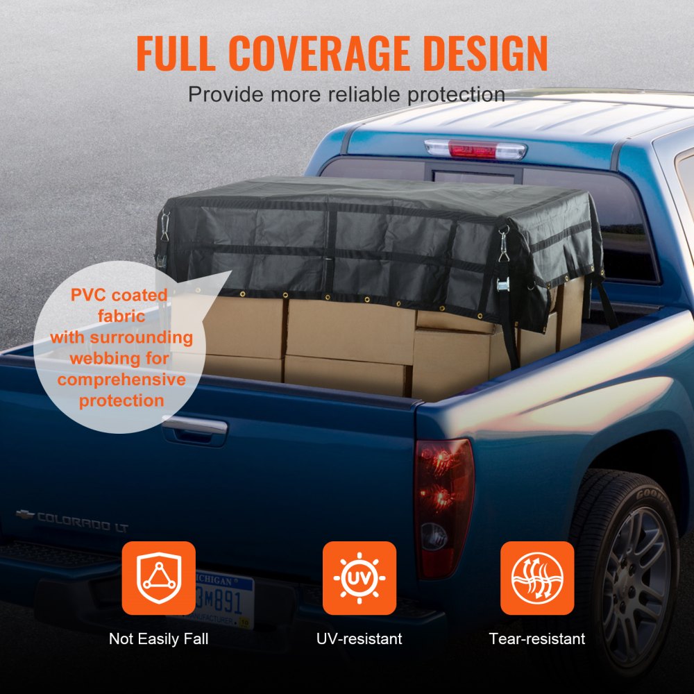 VCCN0096 - Heavy Duty 96"x81" Cargo Net with Adjustable Straps & Hooks