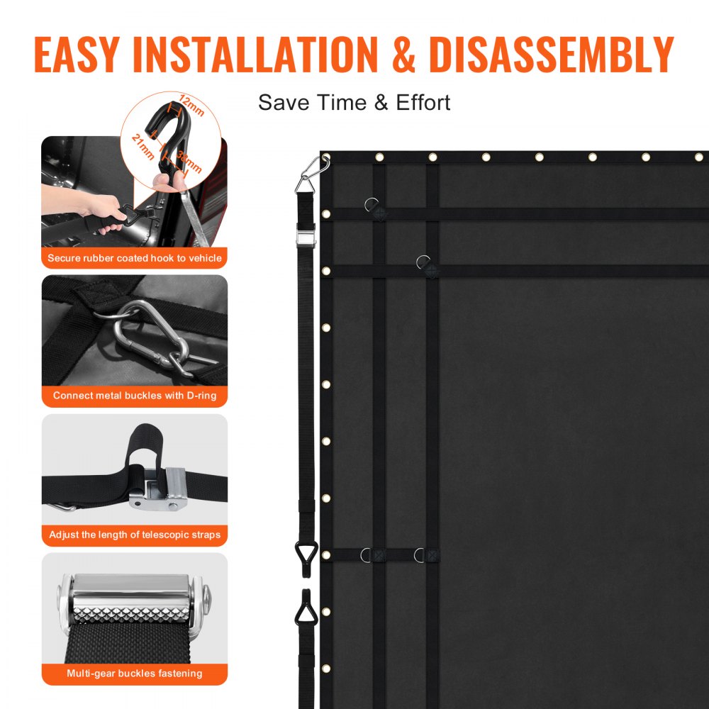 VCCN0120 - 120" x 105" Heavy Duty Cargo Net with Adjustable Hooks