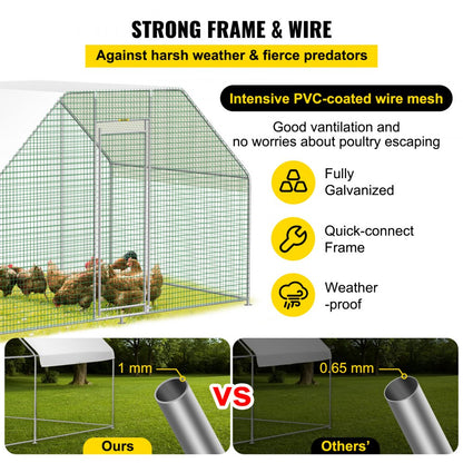 SS—JXHWJL0003 - 6.5x9.8ft Metal Chicken Coop with Waterproof Cover