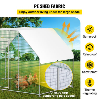 SS—JXHWJL0003 - 6.5x9.8ft Metal Chicken Coop with Waterproof Cover
