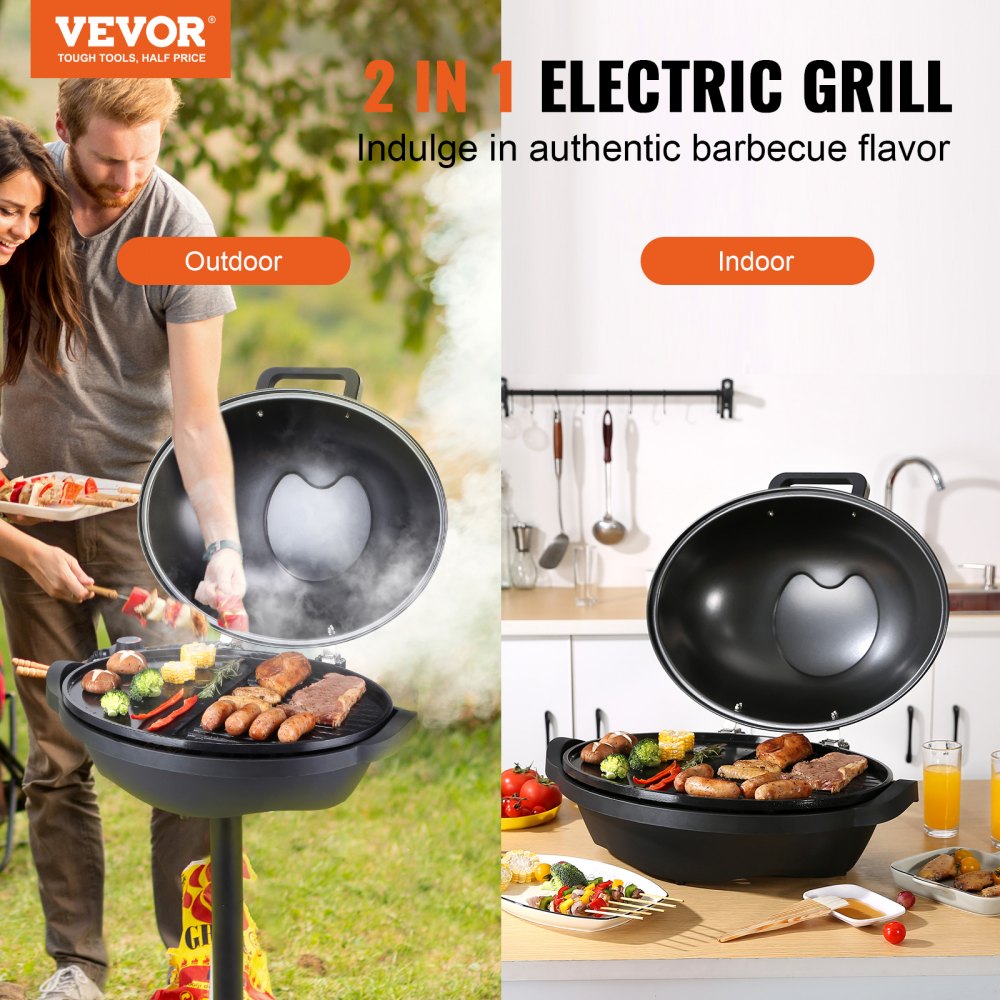 010722195802 - 1800W Versatile Indoor/Outdoor Electric Grill - 200 sq.in Surface