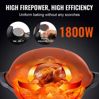 010722195802 - 1800W Versatile Indoor/Outdoor Electric Grill - 200 sq.in Surface