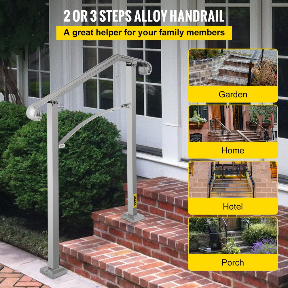 SS-YJH-00018 - Adjustable Alloy Handrail for 2-3 Steps, Rust-Proof Design