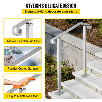 SS-YJH-00018 - Adjustable Alloy Handrail for 2-3 Steps, Rust-Proof Design