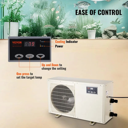 S2TL3500 - VEVOR 1.5HP Aquarium Chiller for 500 Gallon Tanks