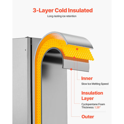 IMD50BIO - 50 lbs/day Stainless Steel Built-In Ice Maker with Reversible Door