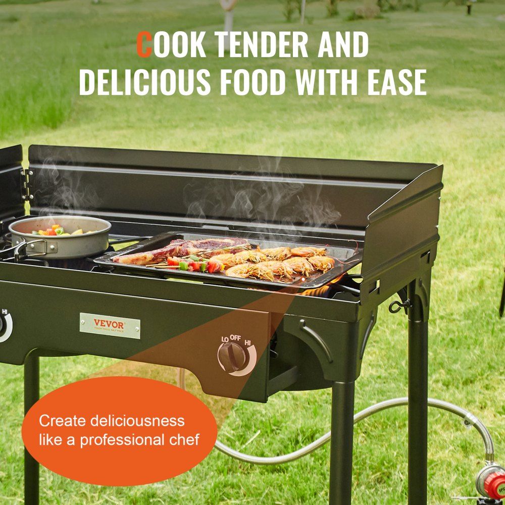 GB-2 - 60,000 BTU Double Burner Camping Stove for Outdoor Cooking